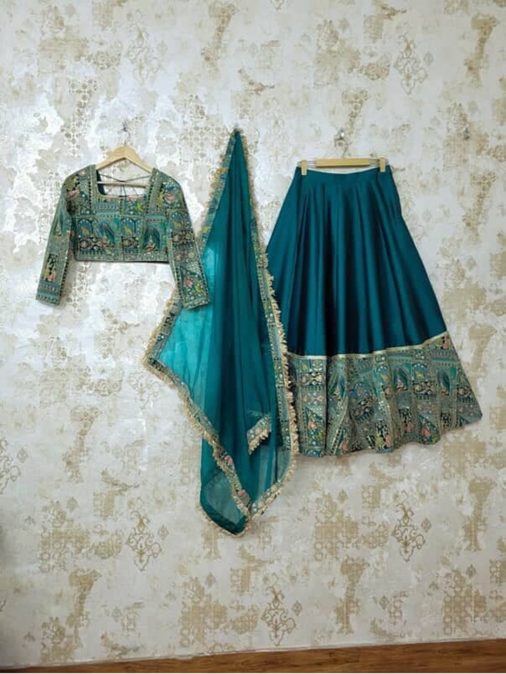 TEAL/ GREEN LEHENGA